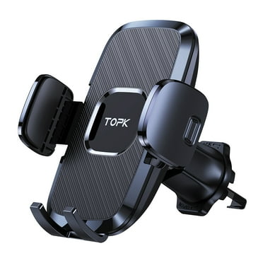 TOPK Cell Phone Holder for Car with Hook Clip Air Vent Car Mount 360Â° Rotation Universal Mobile Phone Mount Black