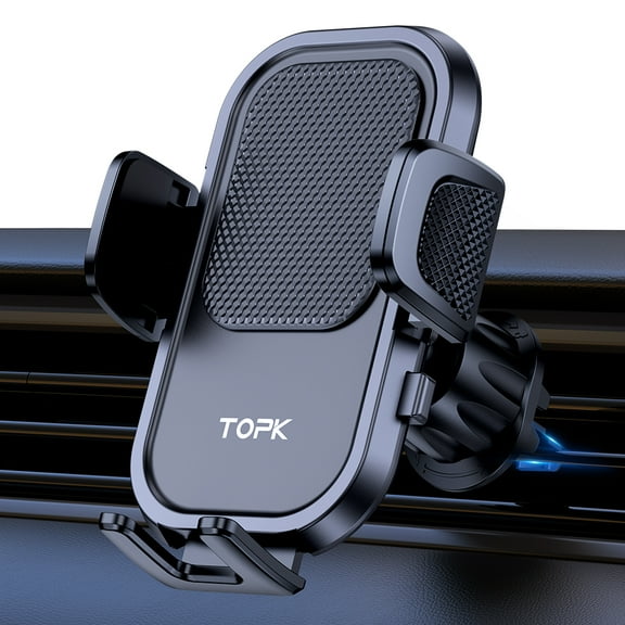 TOPK Cell Phone Holder for Car with Hook Clip Air Vent Car Mount 360 Rotation Universal Mobile Phone Mount