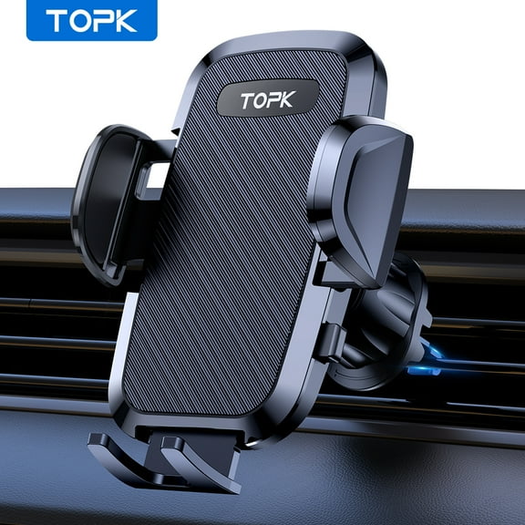 TOPK Cell Phone Holder for Car with Hook Clip Air Vent Car Mount 360 Rotation Universal Mobile Phone Mount