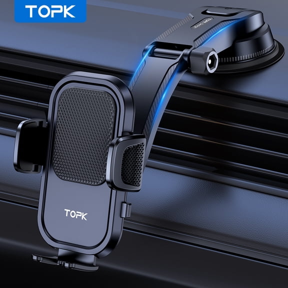 TOPK D40C Upgrade Car Phone Holder Mount, Universal Cell Phone Car Mount for Dashboard Car Dash Mount Mobile Holder for IPhone and All Android Smart Phones
