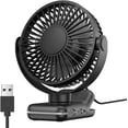 thumbnail image 1 of TOPK USB Clip on Fan, Small Clip Fan, USB Table Fan with 3 Speeds Strong Airflow, 720° Rotation, USB Powered, Ultra-Quiet, Desk Fans for Home/Office/Stroller/Library and Summer Gift Black, 1 of 7