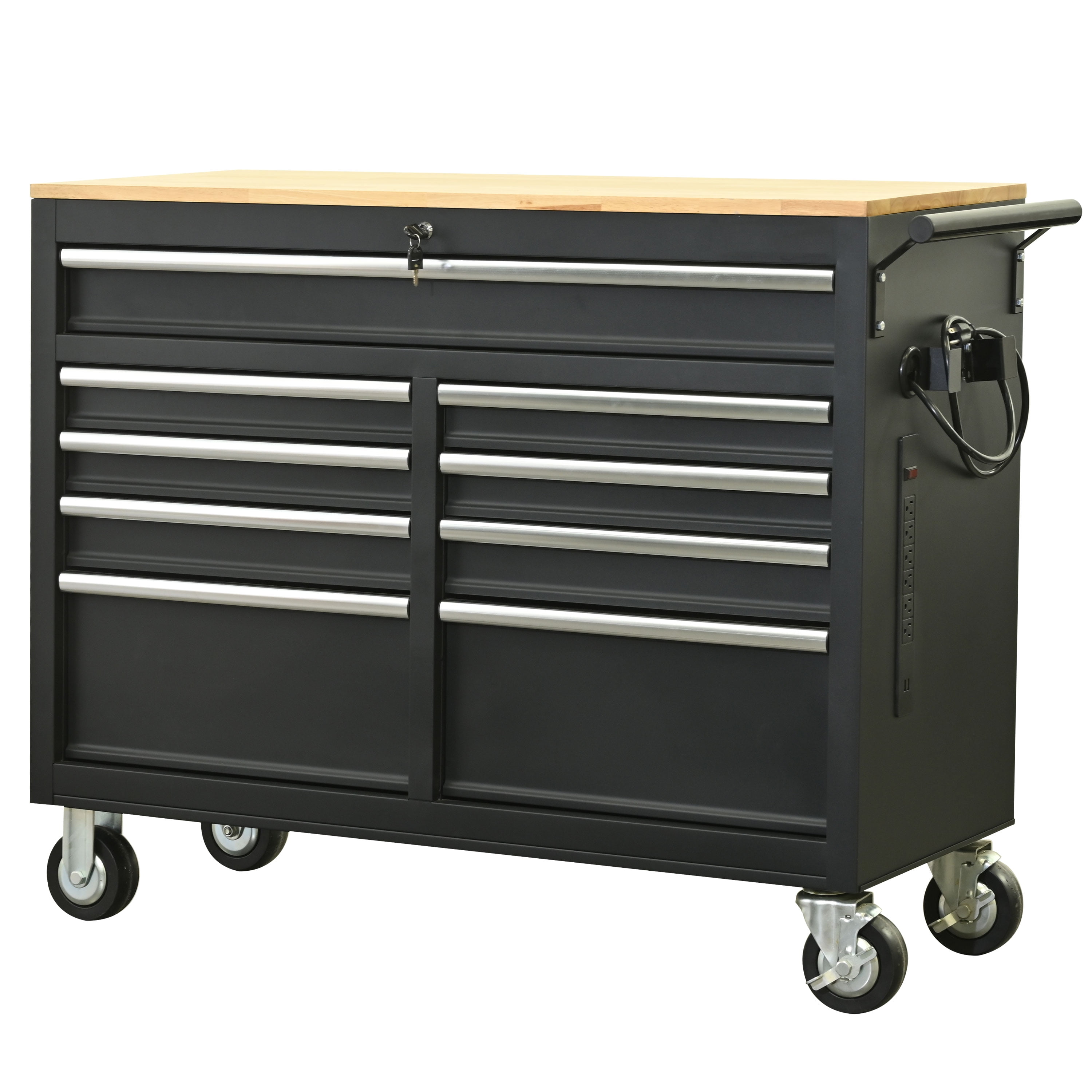 TOPKEY 46Inch 9Drawers Rolling Tool Chest Heavy Duty Steel Storage