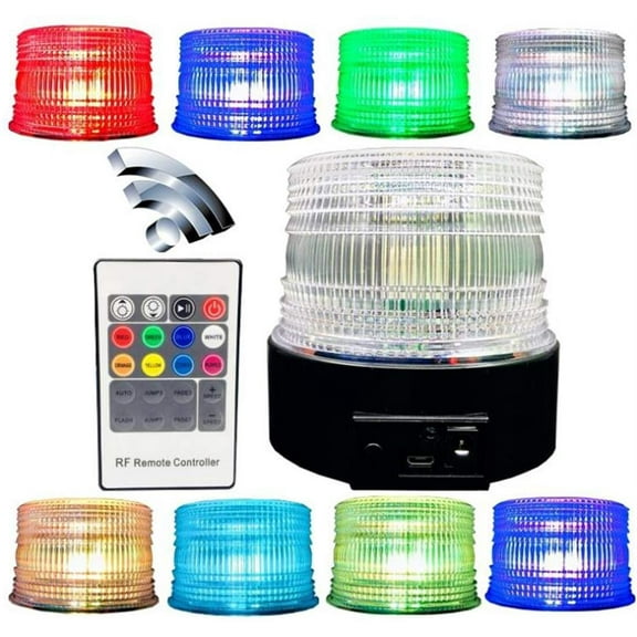 TOPKU Battery LED Strobe Light, Rechargeable Magnetic Flashing Emergency Warning Beacon,8 Color Remote Control, Univisal for Vehicles