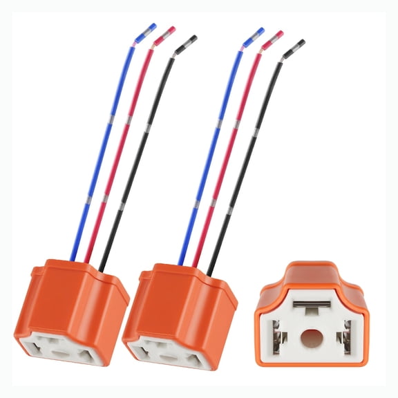 TOPKU H4 9003 HB2 Female Wiring Harness Sockets, Ceramic Adapter, for Headlights or Fog Lights, Heat Resistant, 2 Pack