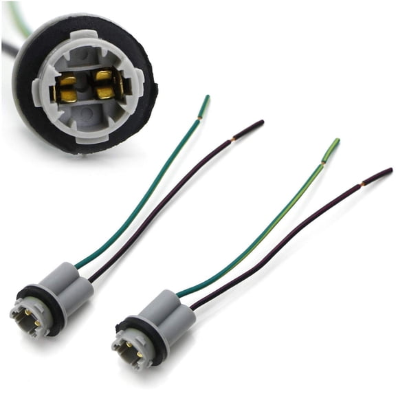 TOPKU Harness Pigtail Socket T15 for LED Instrument Light Side Marker Light Brake Light Turn Signal Light 2-Pack