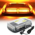 thumbnail image 1 of TOPKU Roof Top Emergency Strobe Beacon Lights 6 COB 12-24V High Visibility Safety Warning Mini LED Strobe Light bar with Magnetic Base for Snow Plow, Trucks, Construction Vehicles (Amber/White), 1 of 5
