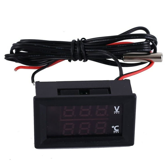 TOPMAO DC 12V 24V LED Display Car Voltage Water Temperature Gauge Voltmeter Thermometer