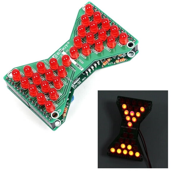 TOPMAO DC 5V Electronic Hourglass DIY Kit Funny Electronic Production Kits with LED PCB