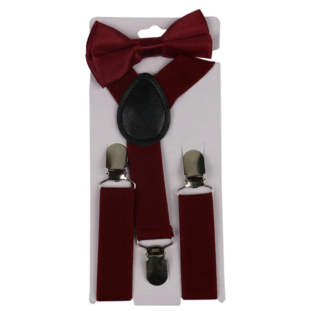 TOPOINT 2Pcs/Set Child Kids Suspenders Bowtie Set Adjustable