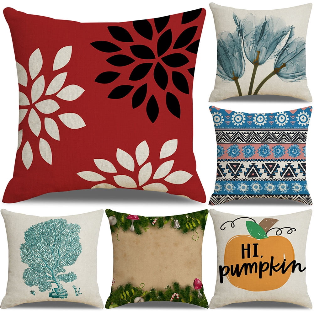 TOPOINT 45X45Cm Easter Flower Tree Print Modern Sofa Throw Pillow Cover