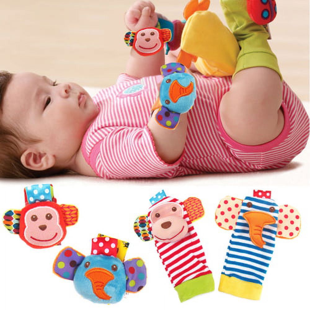TOPOINT 4Pcs/Set Wrist Rattles For Infants Toys For Babies 26 Baby Toy