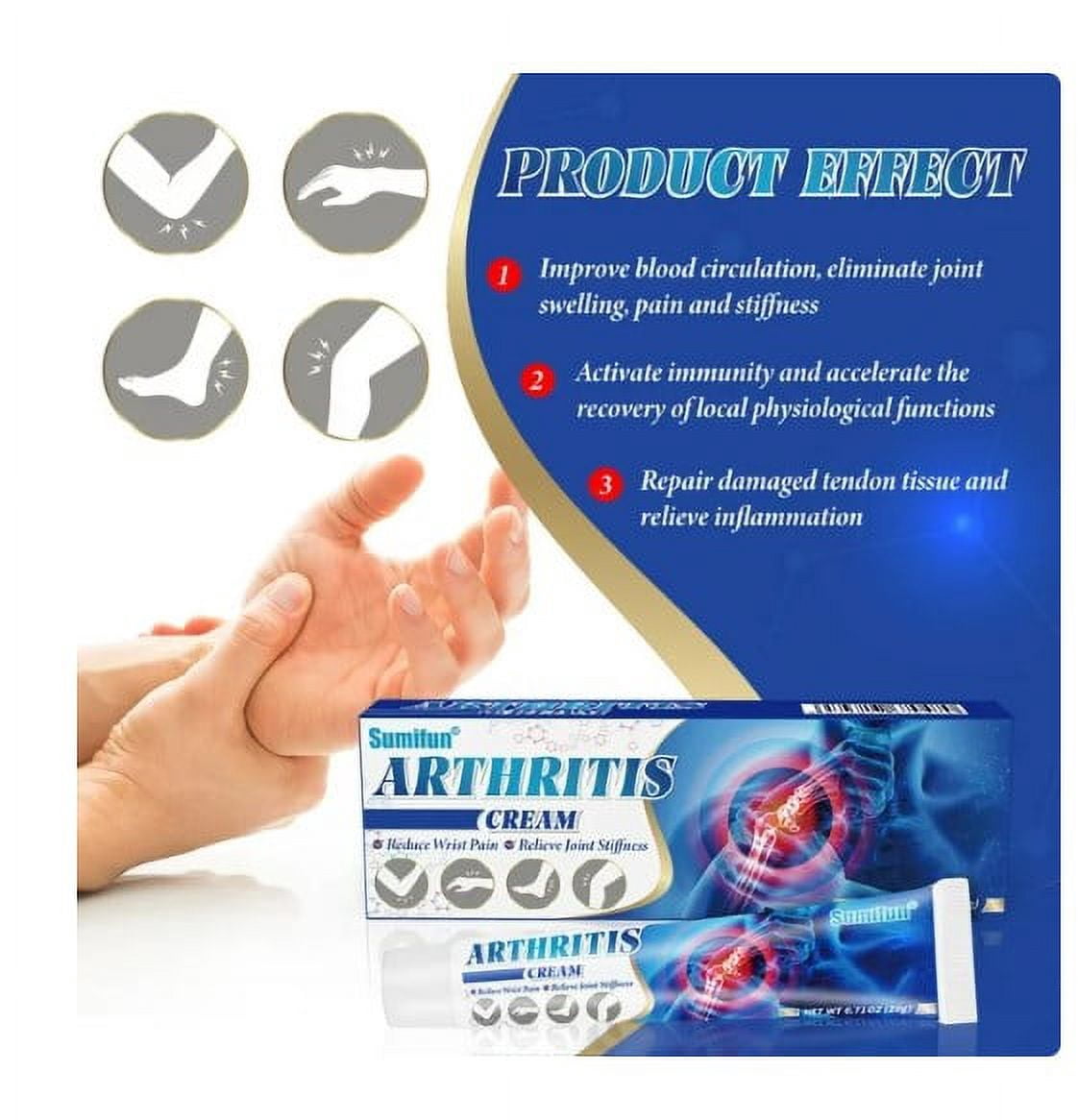 TOPOINT Arthritis Pain Relief Cream for Hand Wrist Joints FastActing