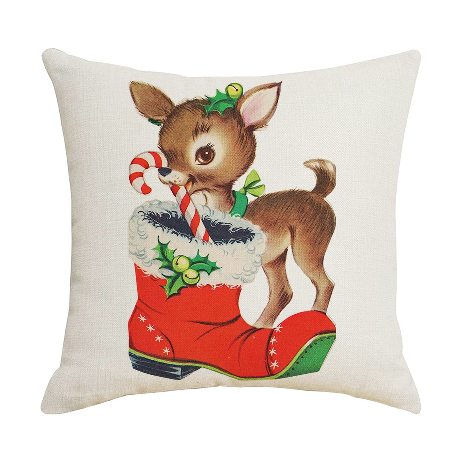 TOPOINT Christmas Pillow Covers 18X18 Christmas Pillows With Reindeer