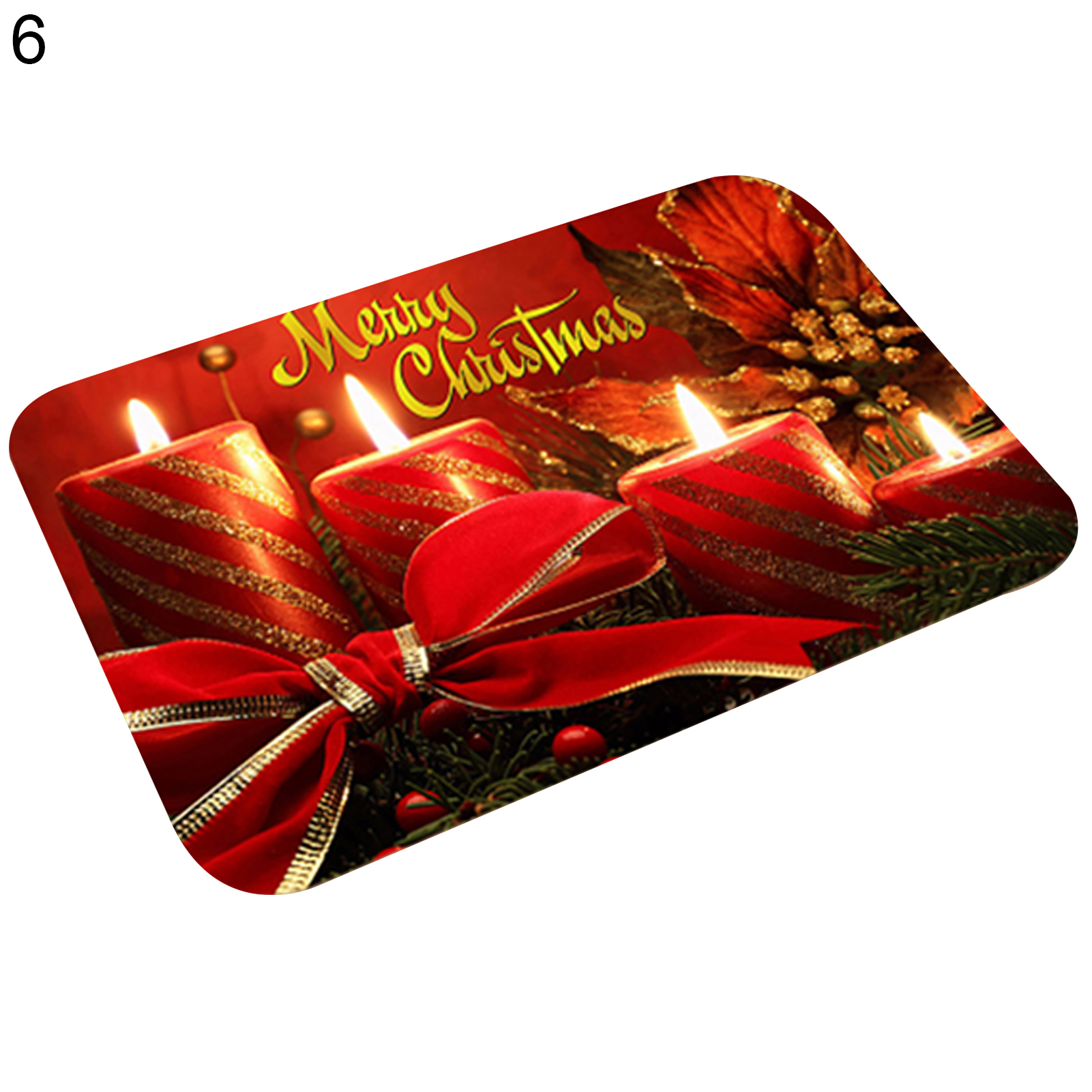 TOPOINT Christmas Plaid Door Mats Xmas Tree Winter Floor Mat Indoor Outdoor Entrance Bathroom