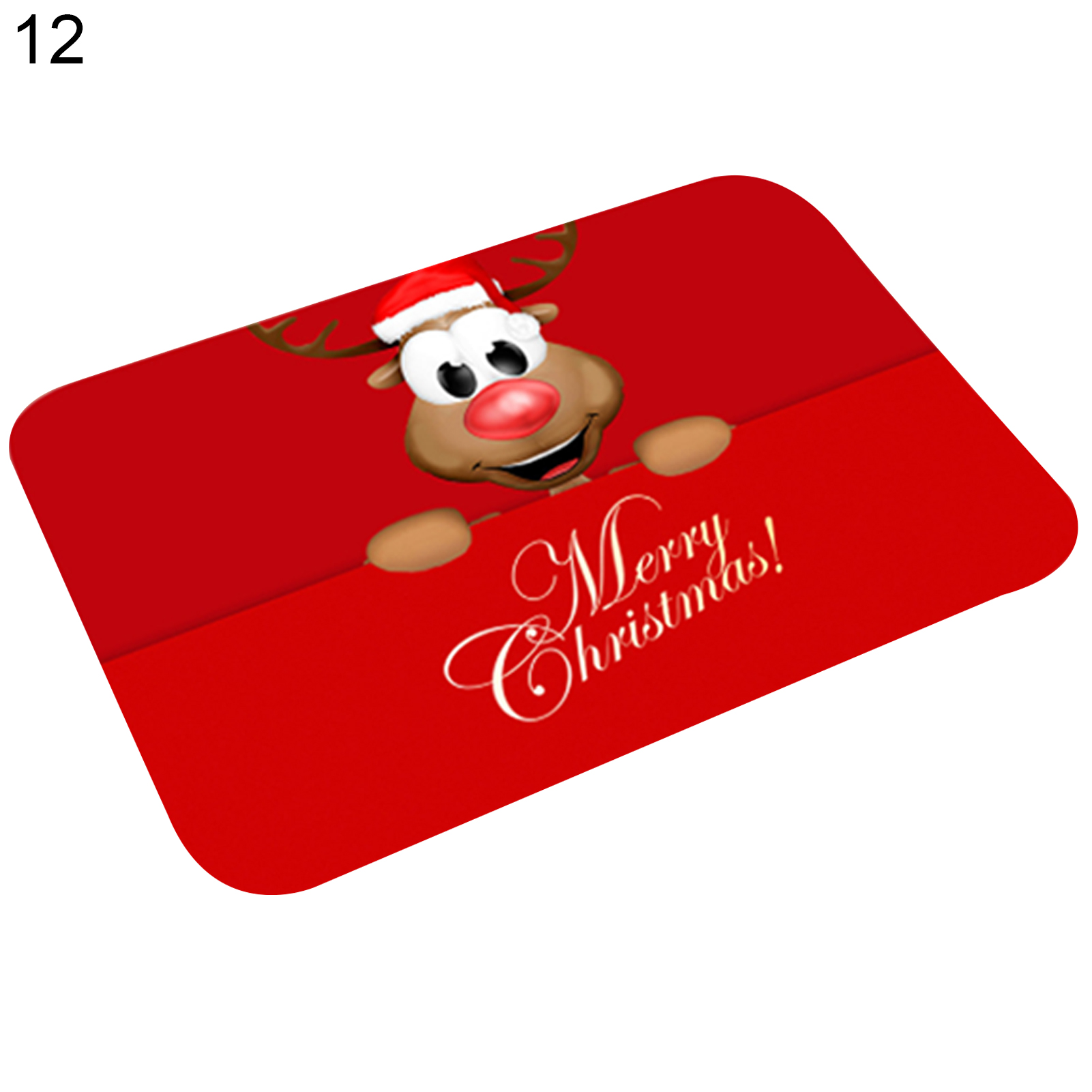 TOPOINT Christmas Plaid Door Mats Xmas Tree Winter Floor Mat Indoor Outdoor Entrance Bathroom