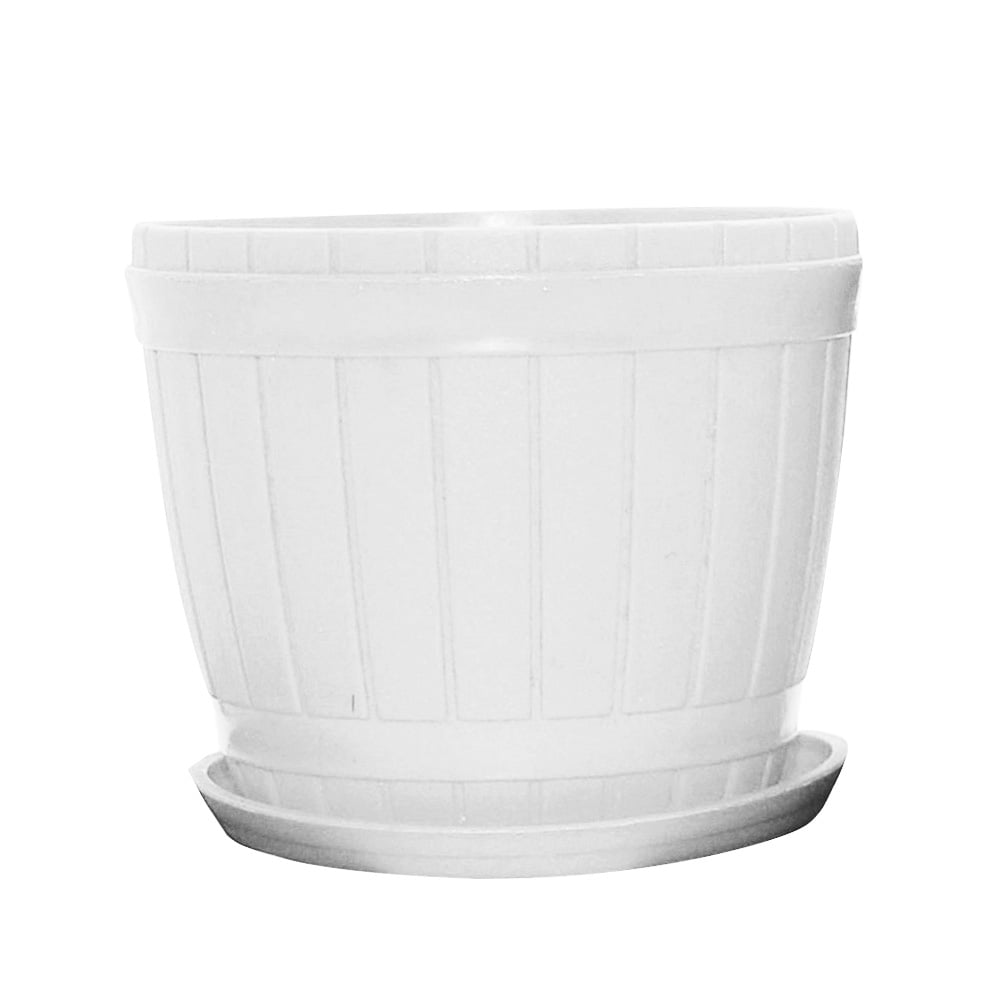 TOPOINT Plastic Planters With Trays, Indoor Flower Plant Pots Modern