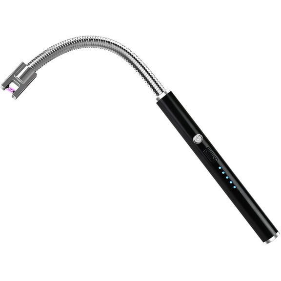 TOPOKO Lighter, Candle Lighter, USB Electric Lighter with LED Battery Display Switch, 360 Degree Flexible Neck for Candles, BBQ, Cooking, Aromatherapy, Fireworks