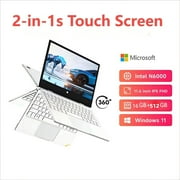 TOPOSH 11.61920*1080P 2-in-1s Touch Screen Mini Laptop,Intel N6000,4 Core,16GB+512GB,Windows 11,Portable,Bluetooth WiFi,Silver,Multilingual for Study,Work,Meeting Daily
