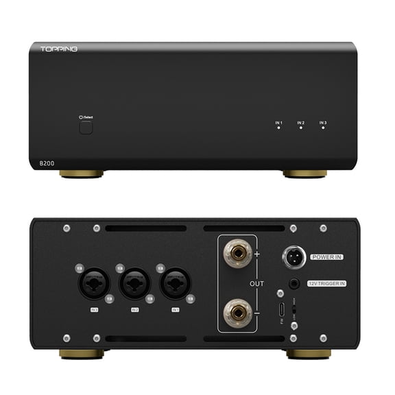 Topping B200 Mono Pure Power Amp ,NFCA Discrete amplifier 12V Trigger,200W Ouput,Black