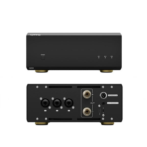 Topping B200 Mono Pure Power Amp ,NFCA Discrete amplifier 12V Trigger,200W Ouput,Black