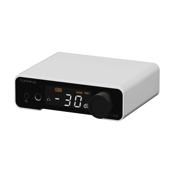 TOPPING DX1 II mini Headphone amplifier,Fully Balacnced, Adapter for PC/CD players/Switch/PS5,Plug-and-Play,White