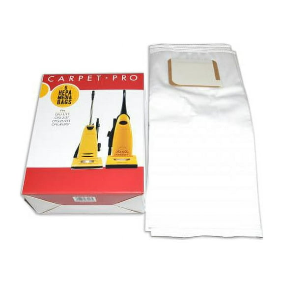 TOPRATED VACUUM PARTS Carpet Pro Upright 6PK HEPA Paper Bags # CPH-6