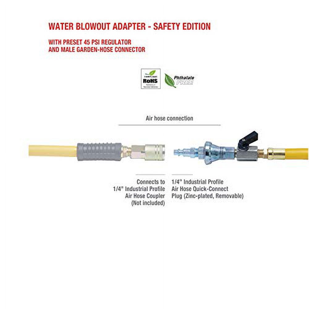 TOPRING 45 PSI Air Compressor Water Blow Out Adapter, RV Winterizing Kit with male garden hose