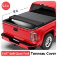thumbnail image 1 of TOPRONE Soft Quad-Fold Tonneau Cover Fits 2019-2024 Chevy Silverado / GMC Sierra 1500 New Body Style with 5.8ft (69.9in) Truck Bed | Not Fits CarbonPro|, 1 of 10