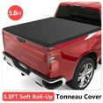 thumbnail image 1 of TOPRONE Soft Roll Up Tonneau Cover Fits 2019-2024 Chevy Silverado / GMC Sierra 1500 New Body Style with 5.8ft (69.9in) Truck Bed | Not Fits CarbonPro|, 1 of 10