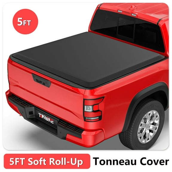 TOPRONE Soft Roll Up Tonneau Cover Fits 2005-2024 Frontier & 2009-2012 Suzuki Equator with 5ft (59.5in) Truck Bed w/ track system