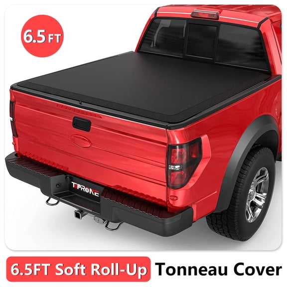 TOPRONE Soft Roll Up Tonneau Cover Fits 2015-2024 F150 with 6.5' (78.9in) Truck Bed