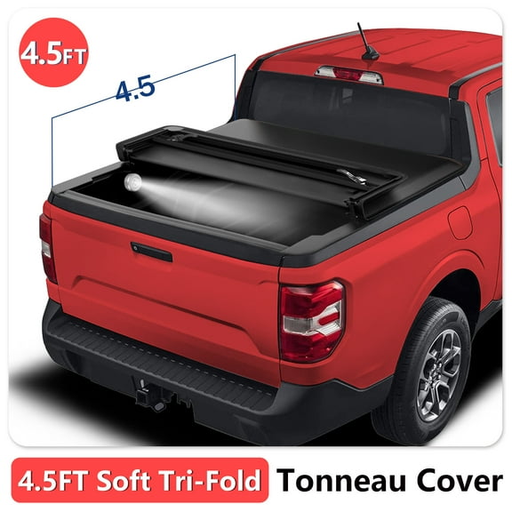 TOPRONE Soft Tri-Fold Tonneau Cover Fits 2022-2024 Maverick 4.5ft (54.4in) Truck Bed