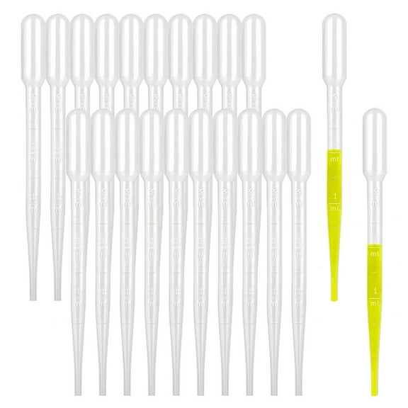 TOPReddon 100PCS 1ml Premium Disposable Plastic Transfer Pipettes, Clear Graduated Eye Dropper for Essential Oils, Home Use, Science Class, Lab Experiments, DIY Art