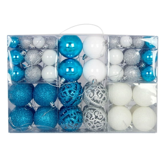TOPReddon 100Pcs Christmas Balls Tree Ornaments, Shatterproof Halloween Tree Decorations Set with Reusable Hand-held Gift Package for Holiday Halloween, Xmas Tree Decor