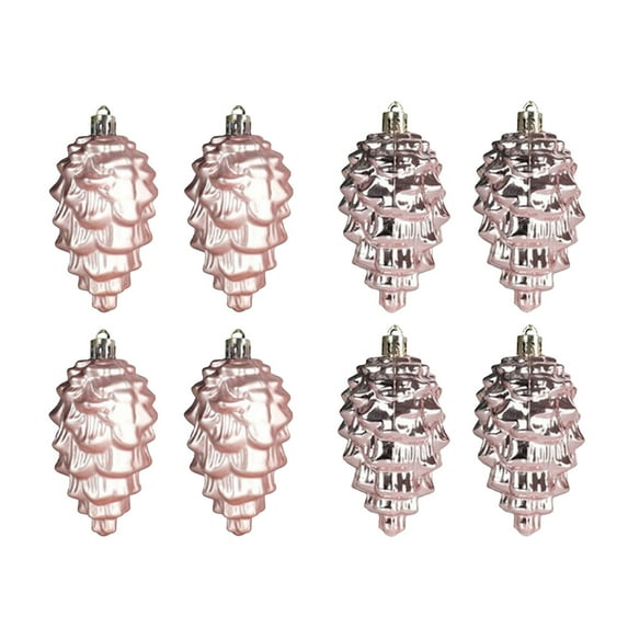 TOPRenddon 8pcs Christmas Pinecone Ornaments- Fall Hanging Pine Cone Painted Decor Ornaments- Glitter Pinecone Christmas Ornament for Xmas Tree DIY Crafts Fall Thanksgiving Day Decoration