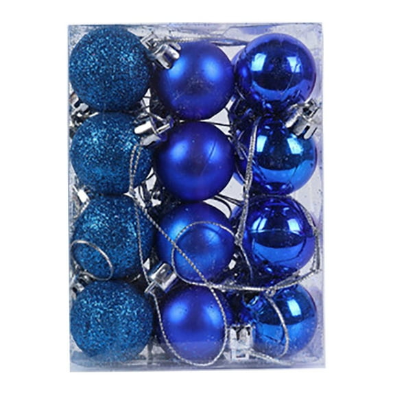 TOPReddon Christmas Balls Ornaments 24pcs 1.57” Christmas Tree Theme Assorted Shatterproof Christmas Ball Ornament Set Indoor Decorations Festive Party Pendant Room Decor