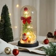 thumbnail image 1 of TOPRenddon Christmas Ornament, Small Cute Christmas Tree Decoration with Small Imitation Acrylic Cover Multicolor Cute Small Christmas Tree Desktop Ornament with Lighting Snow Falling, 1 of 6