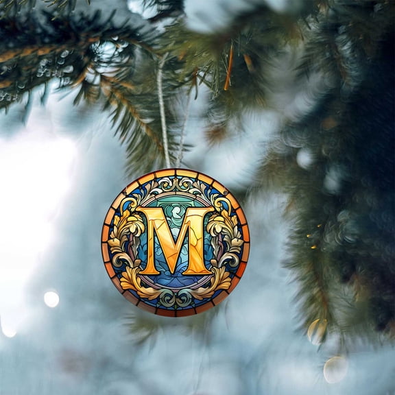 TOPRenddon Personalized Christmas Ornaments Letter Name Ornaments Customized Initial Ornaments Christmas Gifts Family Souvenirs Monogram Ornaments