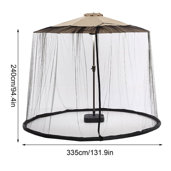 TOPRenddon 10-11ft Black Patio Umbrella Mosquito Nets, Polyester Mesh, Universal Canopy Umbrella Netting Screen, Fit 10,11FT Outdoor Patio Tables/Cantilever Offset Hanging Market Umbrellas