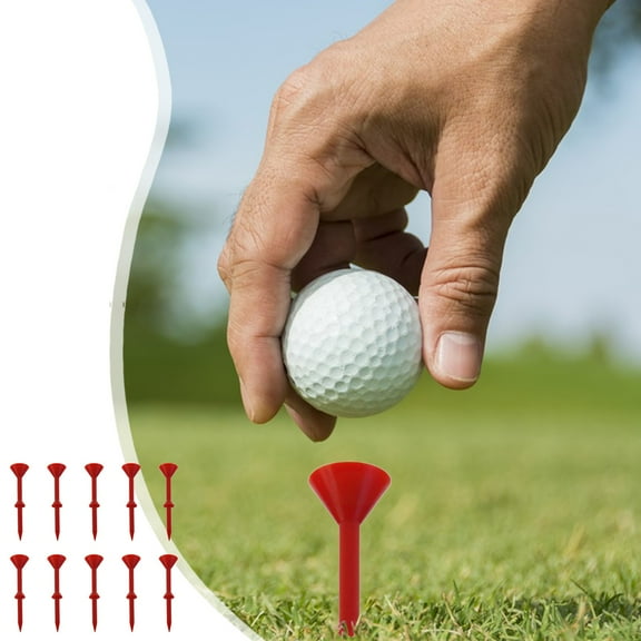 TOPRenddon 10 Pack Golf Tees Professional Grade | Zero Friction Plastic Golf Accessories | Long Drive Low Resistance Tournament Tees for Men & Women