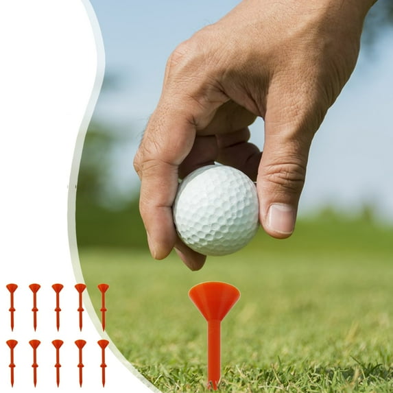 TOPRenddon 10 Pack Golf Tees Professional Grade | Zero Friction Plastic Golf Accessories | Long Drive Low Resistance Tournament Tees for Men & Women