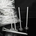 thumbnail image 1 of TOPRenddon 100PCS Pre Waxed Candle Wicks with Sustainers, 10.5/15cm Trimmable Candle Wick Core, 0.2cm Wick Diameter & 1.4cm Sustain Diameter, DIY Candle Making Supplies, 1 of 6