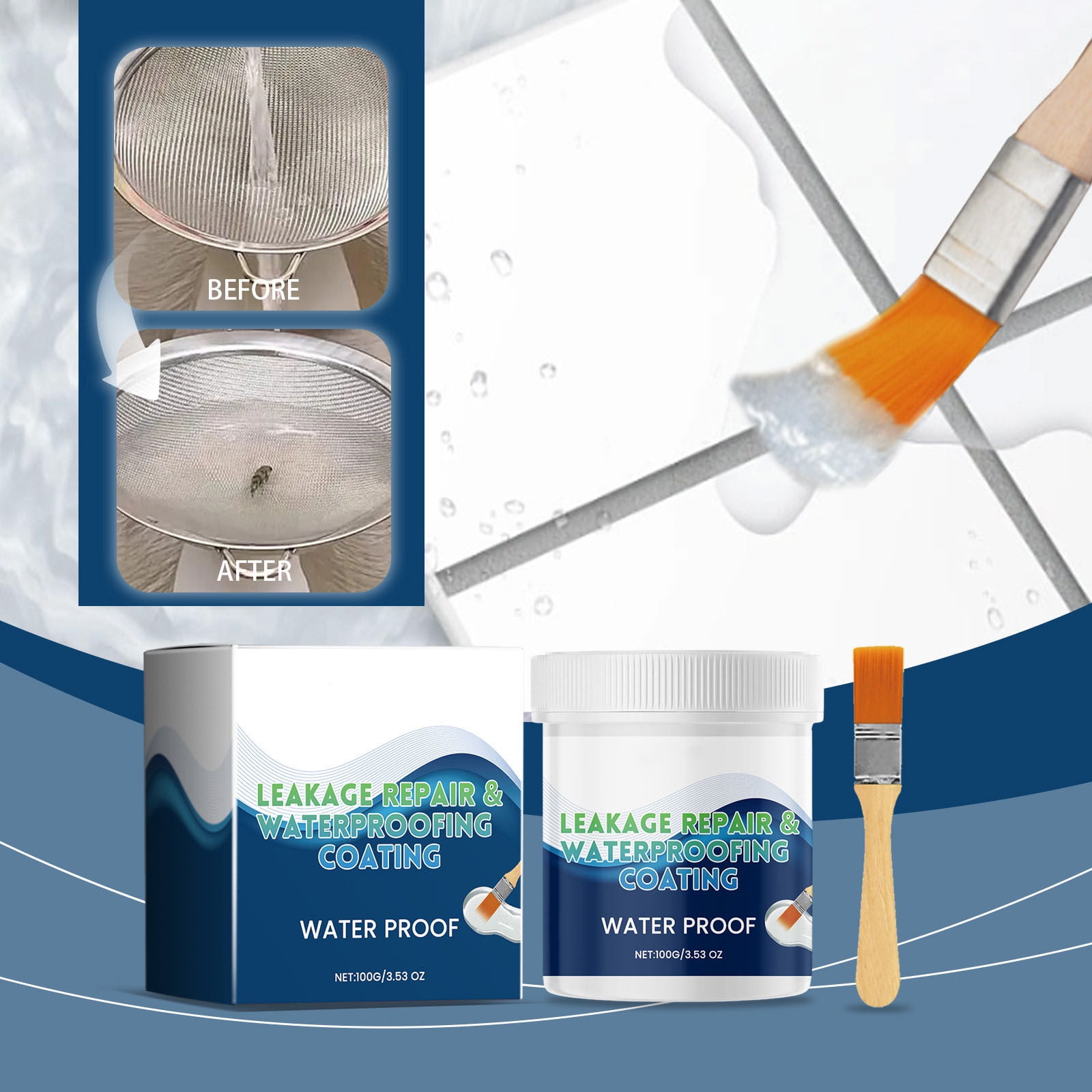 TOPRenddon 100ml Multi-Surface Roof & Wall Sealant  Waterproof Coating for Asphalt, Concrete & Metal | Low-VOC, Flexible Leak Repair Solution
