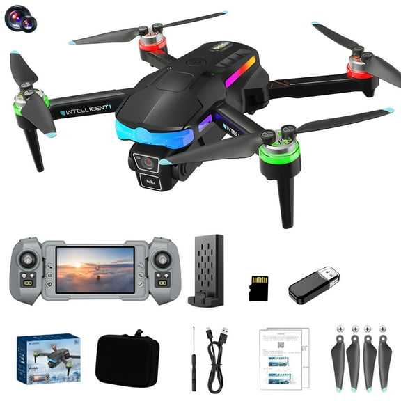 TOPRenddon 1080P Screen Drone with Brushless Motor - Foldable RC Quadcopter under 250g for Adults/Kids, 15Min Flight, Obstacle Avoidance, Altitude Hold, Carry Case
