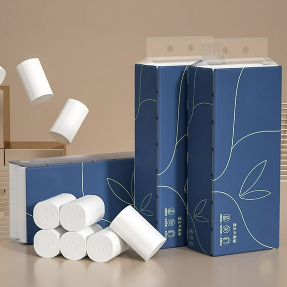 TOPRenddon 14 Rolls 4-Ply Paper Towels Bulk | Soft Eco-Friendly Bathroom Tissue | Multipurpose Kitchen Paper & Hand Towels | Compact Storage, Wooden Paddle Pack