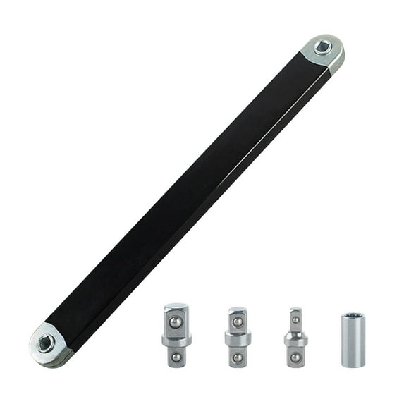 TOPRenddon 15" Professional Offset Extension Wrench – 3-in-1 Socket Adapter for Automotive & Plumbing | Chrome Vanadium Steel Heavy Duty Tool with Anti-Slip Grip