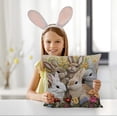 thumbnail image 1 of TOPRenddon 17.72x17.72in Easter Bunny Egg-Print Pillowcase, Multicolor Polyester Flannelette Faux Embroidery Pillow Cover, Invisible Zipper Throw Case for 18x18in Inserts & Easter Home Decor, 1 of 6