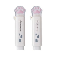 TOPRenddon 2 Pcs Cat Paw Shaped Retractable Erasers, Cute Rubber, Push-Pull Rubber Eraser for Writing Office Supplies