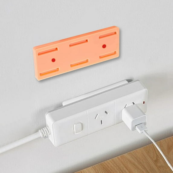 TOPRenddon Adhesive Punch-Free Socket Holders – No-Drill Wall-Mounted Organizer for Power Strips, Routers & Tissue Boxes – Space-Saving Home/Office Cord Management
