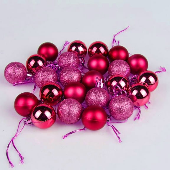 TOPRenddon 24-Pack 3cm Christmas Tree Ball Ornaments - Shatterproof Mini Baubles with 18 Designs | Bulk Holiday Decor for Home, Party Favors & Tree Decorations